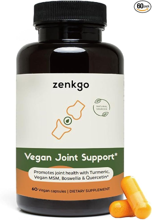 Turmeric, Vegan MSM, Boswellia, Quercetin - Vegan Joint Support Supplement, promotes joint mobility & flexibility, function & comfort, cartilage repair, smooth movement, healthy aging(60Ct/30Day)