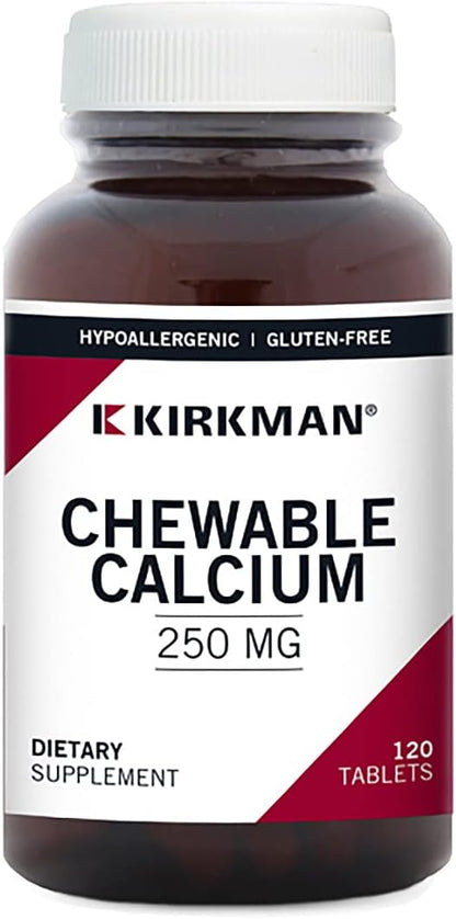 Kirkman - Calcium 250mg with Vitamin D3-120 Tablets - Essential Minerals - Helps Maintain Strong Bones - Hypoallergenic