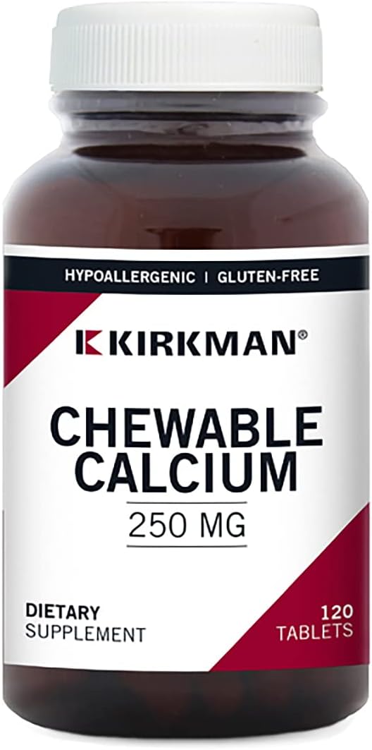 Kirkman - Calcium 250mg with Vitamin D3-120 Tablets - Essential Minerals - Helps Maintain Strong Bones - Hypoallergenic