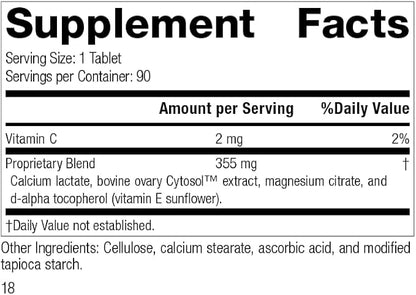 Standard Process Ovex - Whole Food Women's Health Supplement with Calcium Lactate, Magnesium Citrate, and Vitamin C - Gluten Free - 90 Tablets