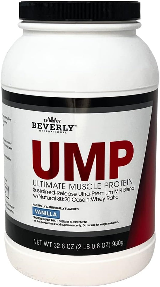Beverly International UMP Protein Powder, Vanilla. Unique Whey-Casein Ratio Builds Lean Muscle. Easy to Digest. No Bloat. (32.8 oz) 2lb .8 oz