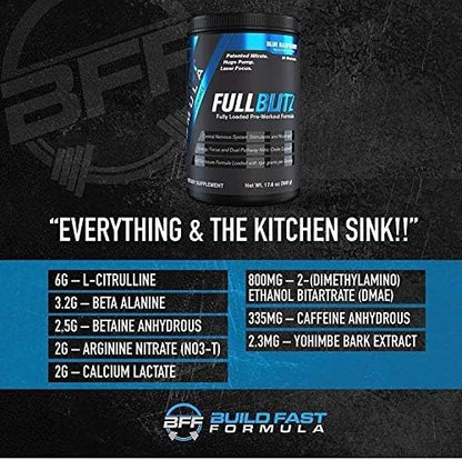 FULLBLITZ Fully Loaded Pre-Workout | Energy Booster + Huge Dual Pathway Nitric Oxide Boosting Muscle Pumps, Laser Focus & Nootropic Blend – 24 Workouts (Rocket Pop)