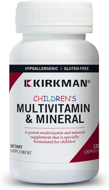 Kirkman - Children’s Multivitamin & Mineral Capsules - 120 Capsules - Potent Broad Spectrum Vitamin/Mineral Supplement - with Coenzyme Q-10 - No Artificial Colors or Flavors