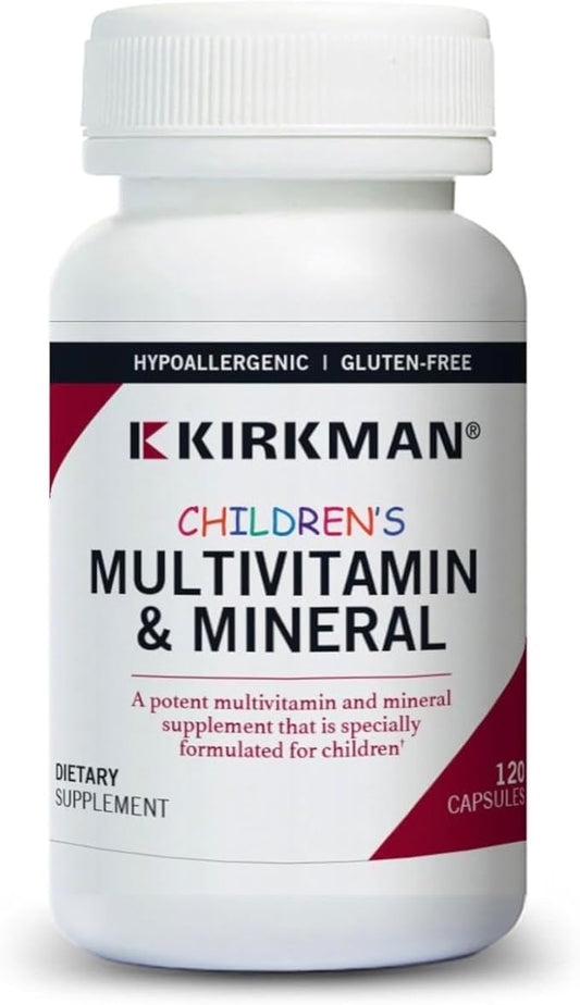 Kirkman - Children’s Multivitamin & Mineral Capsules - 120 Capsules - Potent Broad Spectrum Vitamin/Mineral Supplement - with Coenzyme Q-10 - No Artificial Colors or Flavors