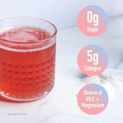 Organika Electrolytes + Enhanced Collagen- Strawberry Peach Flavor- Sugar-Free Hydration + Protein 360 Gram - 30 Servings