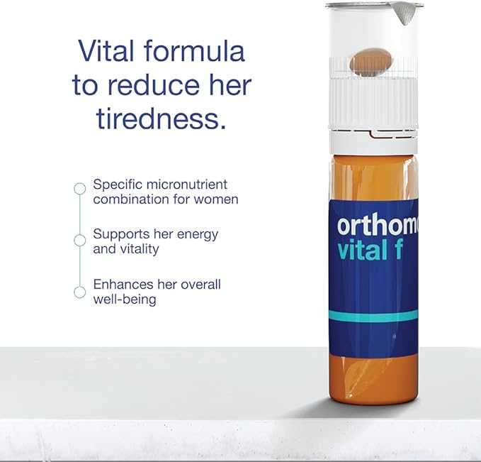 Orthomol Vital F Vial, Women's Multivitamin, 30-Day Supply, Vitamins A, B, C, D, E, K, Calcium, Iodine, Omega-3…