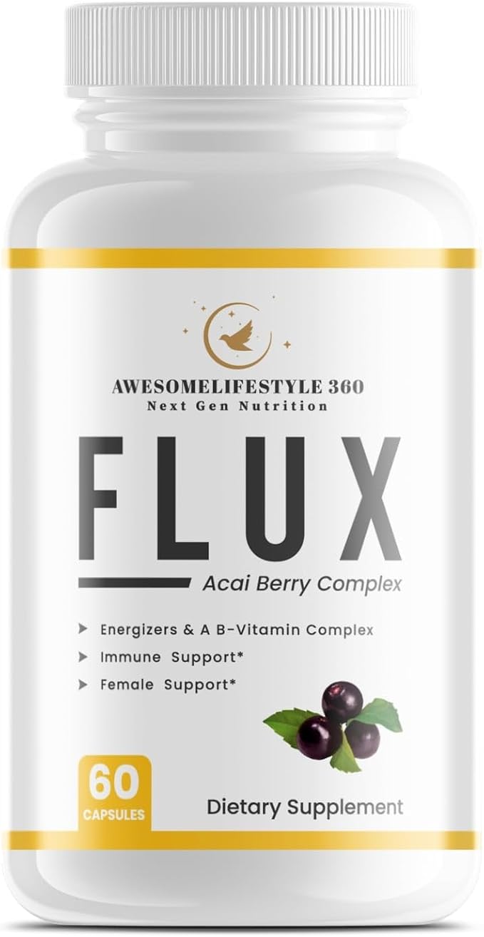 Awesomelifestyle360 Next Gen Nutrition Flux Weight Loss & Detox Acai Berry Complex Energizers & A B Vitamin Complex, Immune and Female Support