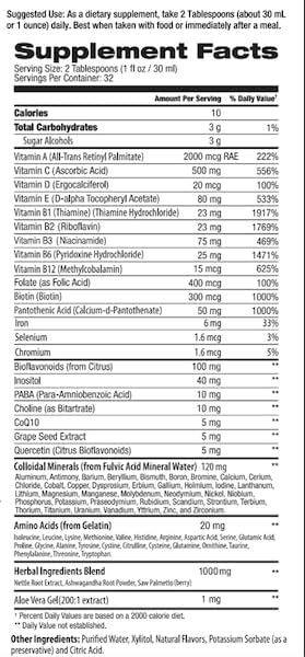 Multivitamin for Men | 32 Fl.oz (960ml) | Superior Tasting | All Natural | Energy Booster Liquid Multivitamin | Advanced Nutritional Support for A Healthy Lifestyle