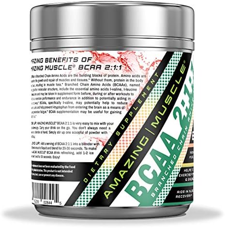 BCAA 2:1:1 Branched Chain Amino Acids Supplement | 6000 Mg Per Serving | 60 Servings | Watermelon Flavor
