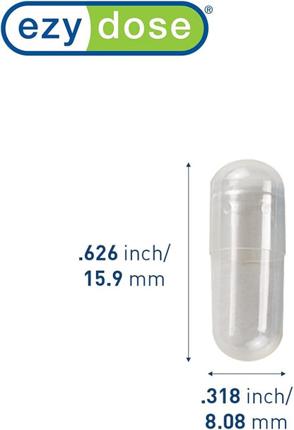 EZY DOSE Gelatin Size 2 Capsules, Empty Gel Capsule for Easy Compounding and Filling of Powdered Supplements, Medicine and Vitamins, Clear, 0.37 mL, 500 Count