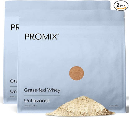 Promix Whey Protein Powder, Unflavored - 5lb Bulk - Grass-Fed & 100% All Natural - ­Post Workout Fitness & Nutrition Shakes, Smoothies, Baking & Cooking Recipes - Gluten-Free & Keto-Friendly