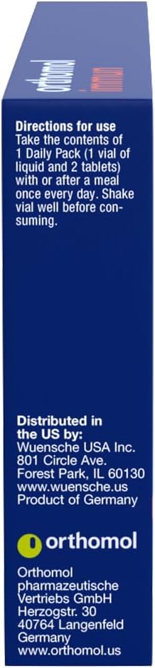 Orthomol Immun Vial, Daily Liquid Immune Support Supplement, 7-Day Supply, Includes Vitamins A, B, C, D, E, Zinc & Iodine, Premium Formula for Enhanced Immune Defense & Overall Vitality