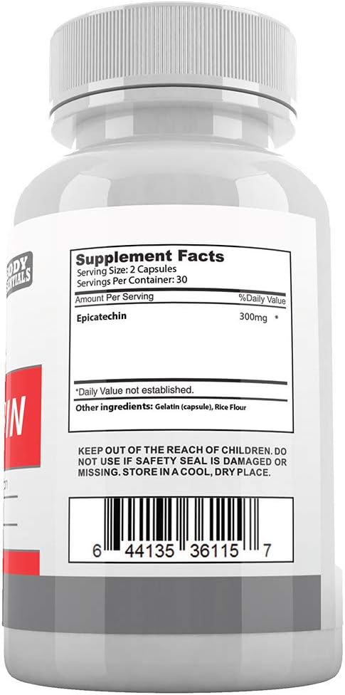 EPICATECHIN - 60 Capsules – 300mg Per Serving by Body Essentials – Maximize Muscle Growth – Increase Protein Synthesis, Gains, Lean Muscle – Increase Strength and Decrease Body Fat