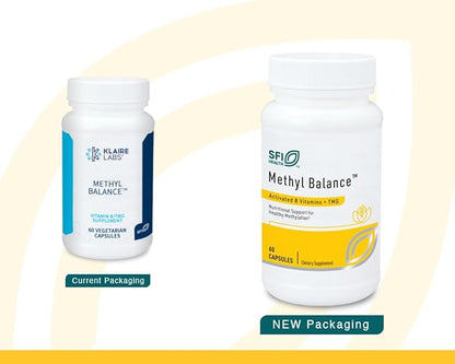Klaire Labs SFI Health Methyl Balance - Bioactive Vitamin B & Methyl Folate Supplement with TMG, B2, B12 & B6 Vitamins - Methylated Vitamins to Support Cognitive & Cardiovascular Health (60 Capsules)