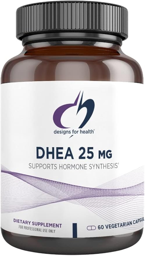Designs for Health DHEA 25mg - DHEA Supplement for Men + Women - Supplement to Help Support Healthy Aging, Muscle Integrity, Energy + Hormonal Synthesis - Non-GMO (60 Capsules)