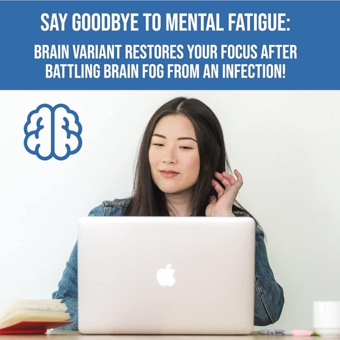 Brain Variant 6-in-1, Post Sickness Brain Fog, Energy & Memory Focus Support Supplement with Nootropic Ingredients for Focus, for Women & Men, 60 Capsules