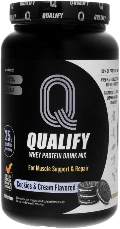 Cookies and Cream Protein Powder Shake, Whey Protein Powder Cookies & Cream Post Workout Recovery, Gluten Free, Sugar Free, Highly Kosher, 25g Protein, 5.5g BCAA, 1.65lb