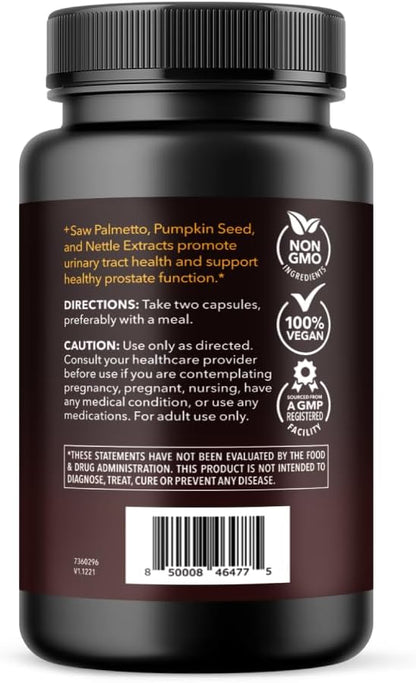 Saw Palmetto Supplement - Potent 3X Formula with Stinging Nettle + Pumpkin Seed Extract - DHT Blocker Urinary Health & Prostate Support Supplement for Mens Health - Saw Palmetto for Men 2 Month Supply