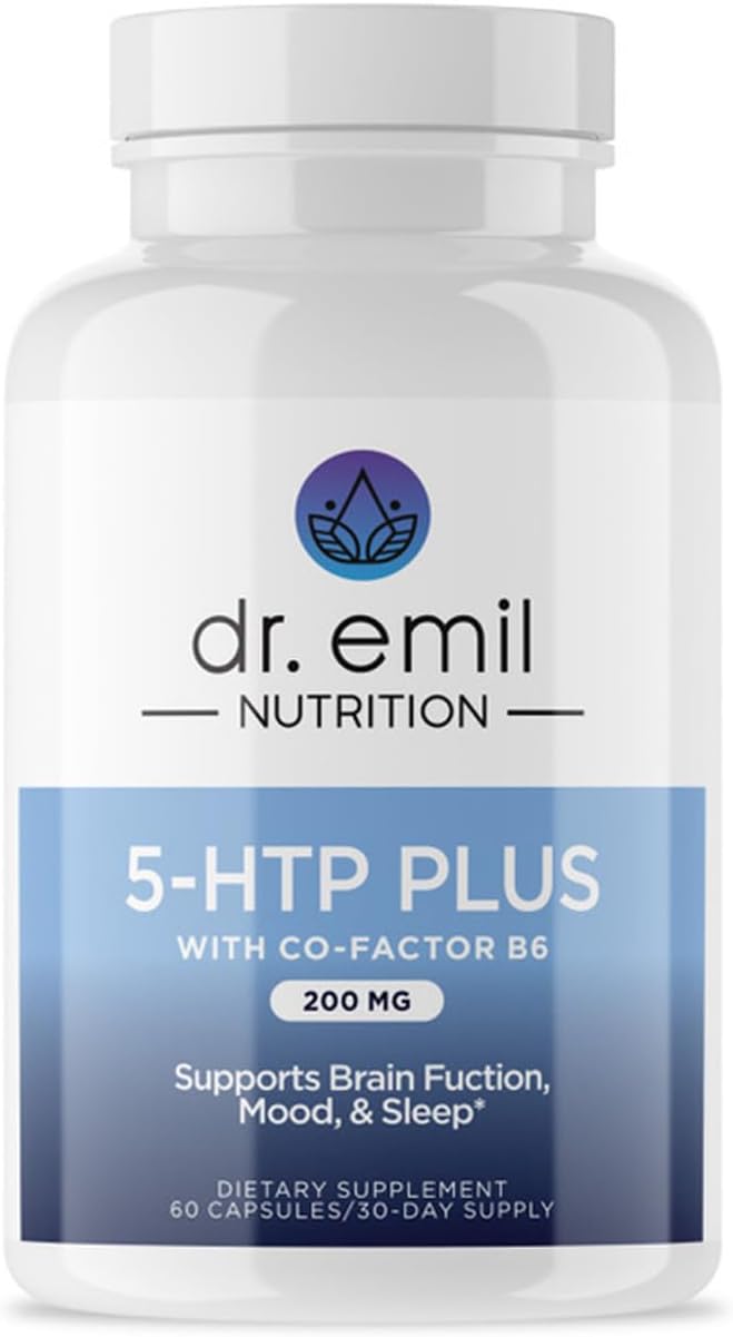 DR. EMIL NUTRITION 200 MG 5-HTP Plus with SAM-e to Maintain Normal Healthy Sleep and Create a Sense of Wellbeing - 5HTP Supplement with Vitamin B6-60 Vegan Capsules, 30 Servings