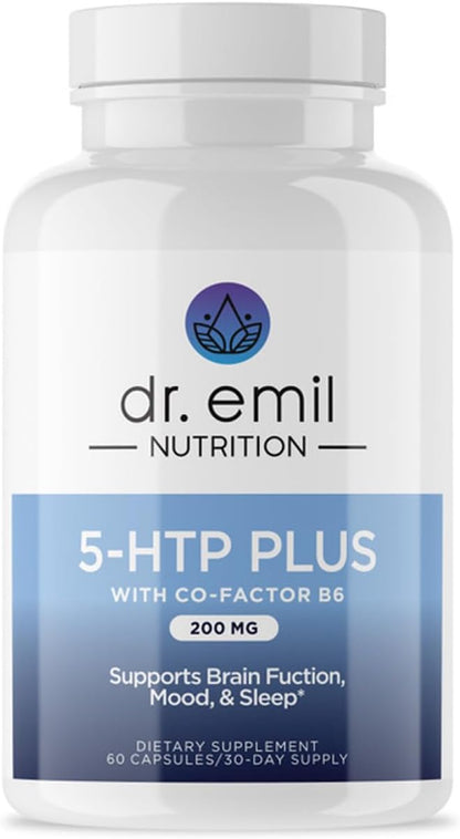 DR. EMIL NUTRITION 200 MG 5-HTP Plus with SAM-e to Maintain Normal Healthy Sleep and Create a Sense of Wellbeing - 5HTP Supplement with Vitamin B6-60 Vegan Capsules, 30 Servings