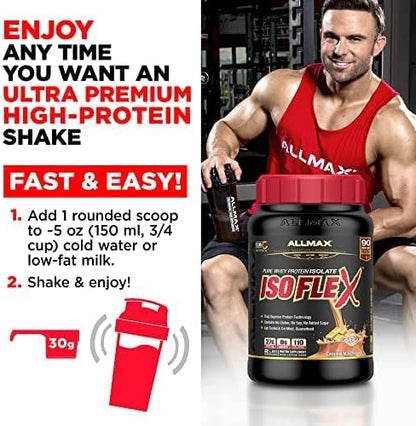 ALLMAX Nutrition - ISOFLEX Whey Protein Powder, Whey Protein Isolate, 27g Protein, Strawberry, 5 Pound