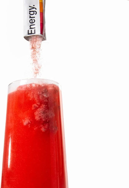 Energy Drink Powder Mix Packets - Clean Energy Booster for Fatigue with 150mg Natural Caffeine Powder and Liposomal Immune Support - Fruit Punch Flavor 7 Sticks