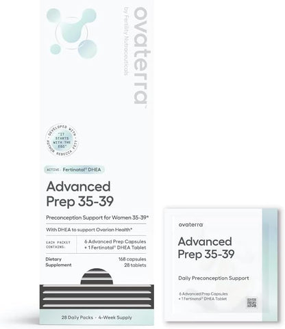 Advanced Prep Preconception Vitamins for Women with DHEA 25mg, Conception Fertility Prenatal Vitamins, Fertility Supplements for Women, Prenatal Multivitamin 4 Week Supply (28 Daily Packets)