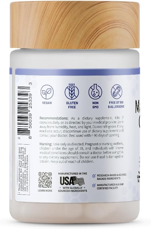 Snap Supplements 3-in-1 Magnesium Complex Supplement, Magnesium Bisglycinate, Oxide, Citrate, Triple Magnesium Complex, 60 Capsules