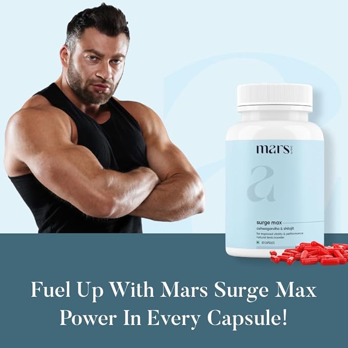 mars by GHC Natural Surge Max Caps - (Pack of 1) | Powered with Shilajit, Safed Musli and 60N | Good Health Company | Overall Well Being