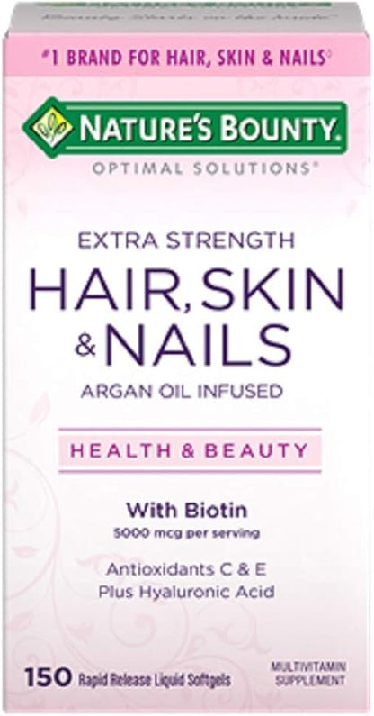 Nature's Bounty Extra Strength Hair Skin Nails, 150Count, Pack of 3