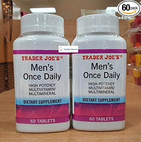 Trader Joe’s Men’s Once Daily High Potency Multivitamin/Multimineral 60 Tablets (Two Bottles)