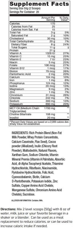 Complete MR | 1 Gallon Container - 20 Servings | Meal Replacemnt Shake with Protein, Carbs, Fiber and Vitamins (Cinnamon Swirl)