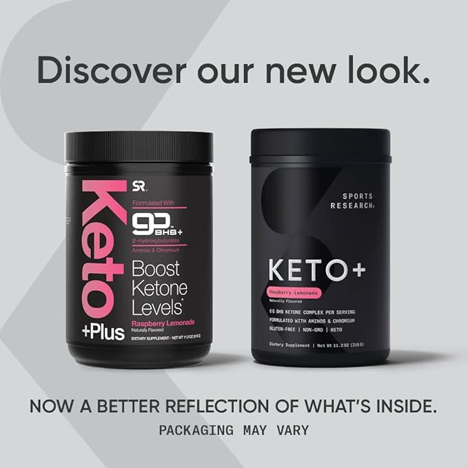 Sports Research Keto Plus Exogenous Ketones with goBHB - 30 Servings | Keto Electrolyte Powder for Hydration, Energy, Focus & Ketosis | Keto Certified, Vegan Friendly (Raspberry Lemonade)