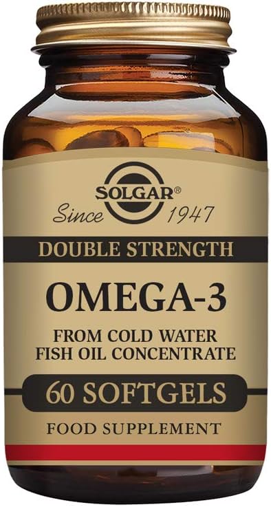 Solgar Double Strength Omega 3 700 mg - 60 Softgels - Support for Cardiovascular, Joint & Cellular Health - Non-GMO, Gluten Free - 60 Servings