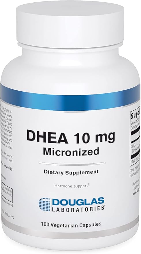 Douglas Laboratories DHEA 10 mg Capsules - Micronized - Supports Hormone Balance, Immunity, Brain, Bone Health & Metabolism* - Non-GMO - 100 Vegetarian Capsules