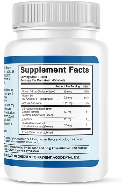Zen Comfort for Kids, Organic Mood Support with 5-HTP, L-Theanine, Passionflower, Zinc, Pediatrician Formulated for Calm, Sugar-Free, Vegan, Berry Flavor, 45 Soft Chewables