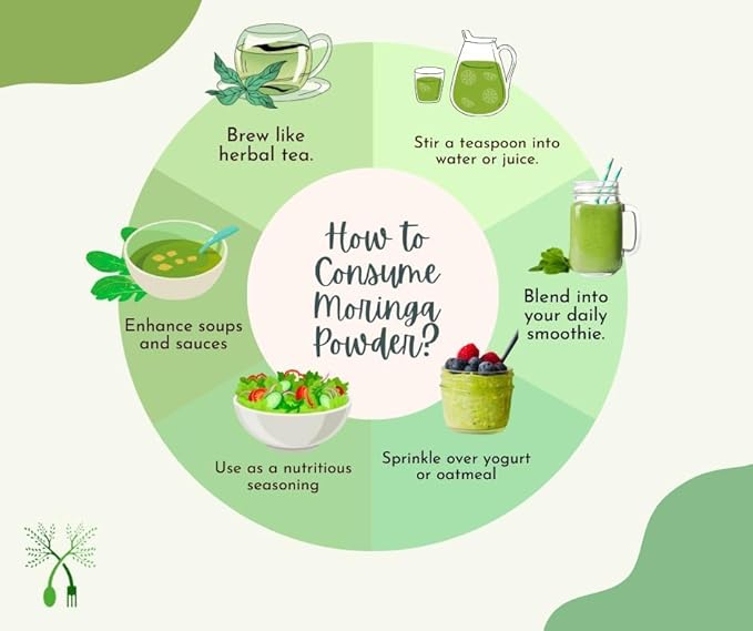 Organic Moringa Powder - Immunity Booster, Drumstick Leaf Powder, Natural Multi-Vitamin, Good for Hair & Skin (284gm/10oz) | Nutrient-Rich Superfood | Natural Energy Booster