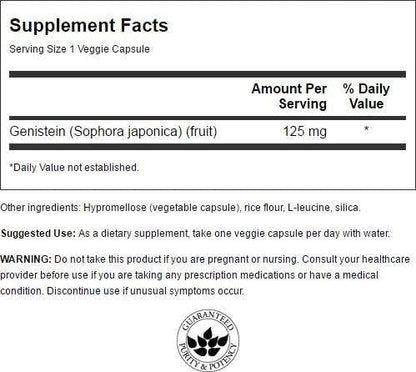 Swanson Soy-Free Genistein - Plant-Based Natural Supplement for Women - Comfort & Balance - (60 Veggie Capsules, 125mg Each)