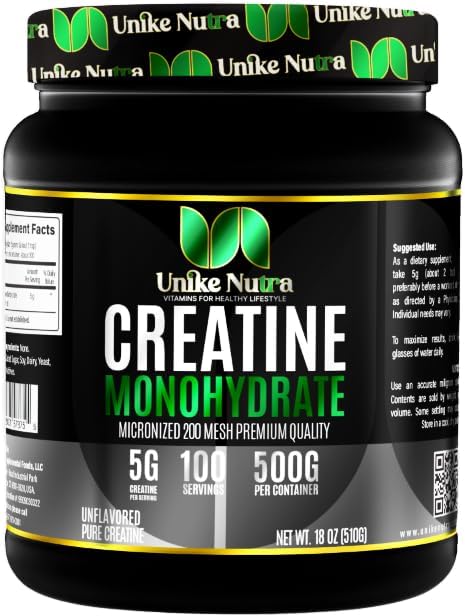Creatine Monohydrate Powder |Pure Micronized Creatine for Enhanced Muscle Mass Athletic Performance and Muscle Recovery | Halal Kosher Vego Keto Friendly Creatine – Unflavored