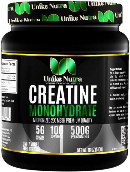 Creatine Monohydrate Powder |Pure Micronized Creatine for Enhanced Muscle Mass Athletic Performance and Muscle Recovery | Halal Kosher Vego Keto Friendly Creatine – Unflavored