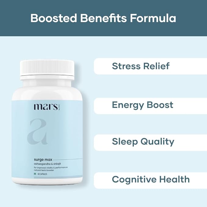 mars by GHC Natural Surge Max Caps - (Pack of 1) | Powered with Shilajit, Safed Musli and 60N | Good Health Company | Overall Well Being