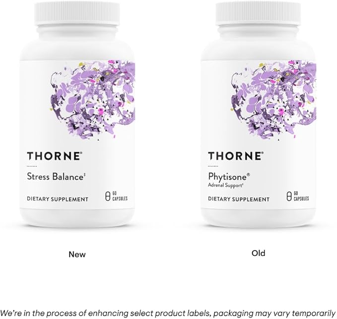 THORNE Stress Balance (Formerly Phytisone) - Adrenal Support Supplement with Vitamin C & Ashwagandha - Dairy-Free Health Support - 60 Capsules - 30 Servings