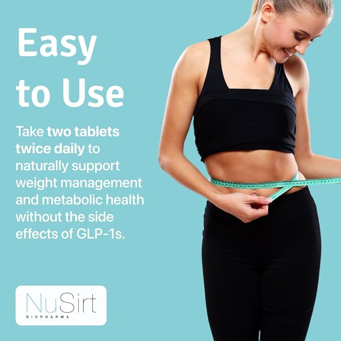 LEUSIX by NuSirt Health – GLP-1 Complement for Weight Management & Metabolic Support - Clinically Tested Patented Supplement with Leucine & Vitamin B6 | 588mg Tablets (120 Ct. – 1 Month Supply)