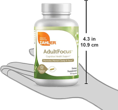 Zahler AdultFocus, Advanced Formula to Support Focus and Concentration, Certified Kosher, 60 Capsules