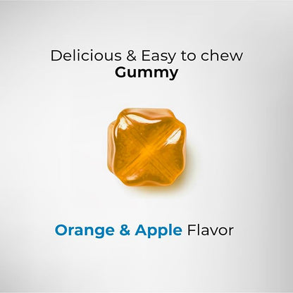 Omega 3 Fish Oil Gummies for Adults with Omega 3 EPA/DHA, Heart Health, Strength Joint & Brain Support 60 Gummies Natural Orange & Apple Flavor - Non-GMO, Gluten Free