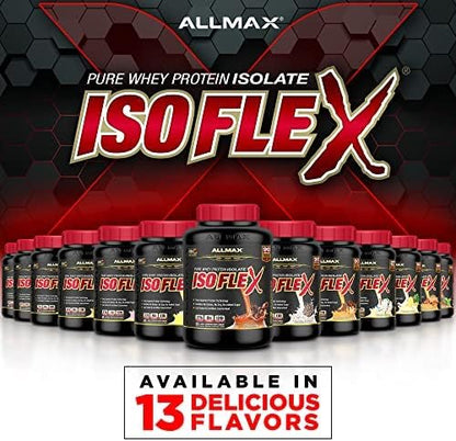 ALLMAX Nutrition - ISOFLEX Whey Protein Powder, Whey Protein Isolate, 27g Protein, Strawberry, 5 Pound