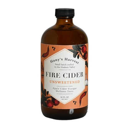 Hany's Harvest Unsweetened Fire Cider – 32 fl oz Glass Bottle | All-Natural, Small-Batch, Handcrafted, Non-GMO, Gluten-Free, Immune & Digestive Support