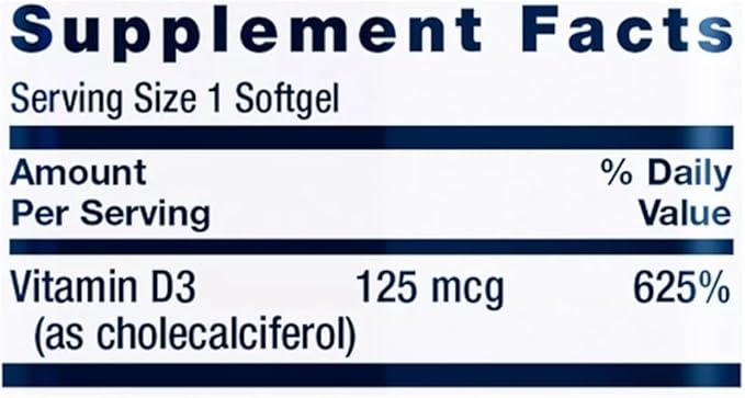 Life Extension Vegan Vitamin D3, Joint/Bone Health, Immune Support, Non-GMO, Gluten Free, 60 Count