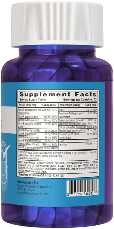 Biocel High Potency Multivitamin & Mineral Supplement – Comprehensive Daily Vitamin Formula with Antioxidants, Vitamin E, C, and D3 – Yeast-Free, 60 Tablets