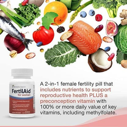 Fairhaven Health FertilAid for Women | Prenatal Multivitamin Fertility Supplements for Women | Conception for her with Vitex and Folate | Support Cycle Regularity and Ovulation* | 90 Capsules